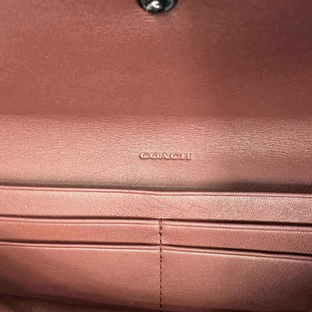 COACH Bleecker Grommets Set: Snap Wallet Clutch & Universal Wristlet - Brick Red - Picture 10 of 10